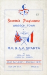 1951 Wisbech Town - Sparta Rotterdam - Festival of Britain May 12th. Programm