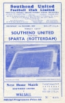 1957 Southend United - Sparta Rotterdam Programme October 16th 1957